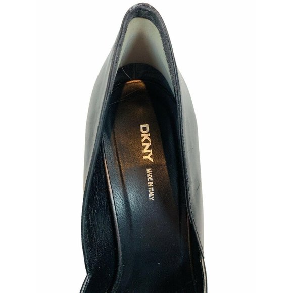 DKNY Black Vintage Style Peep Toe Pumps Heels - Picture 11 of 12